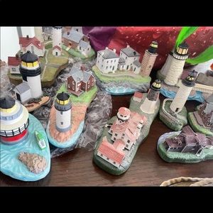 46 USA Spoontiques Collectable Real Light House Figurines